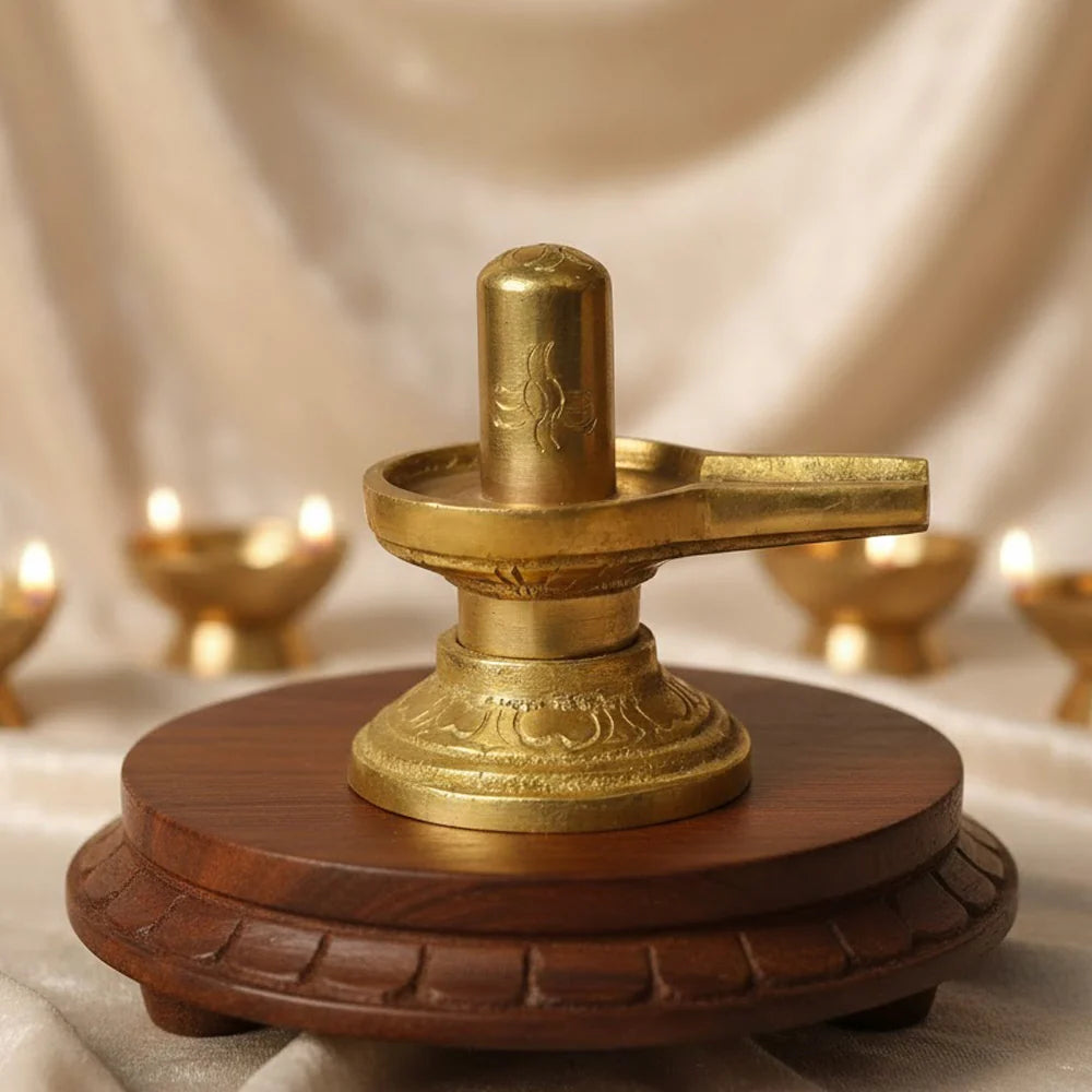 2.6 Inch Elegant Brass Shivlingam